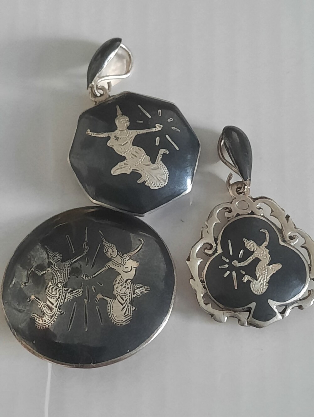Sterling Silver Black and Silver S8am Dancers Pendants